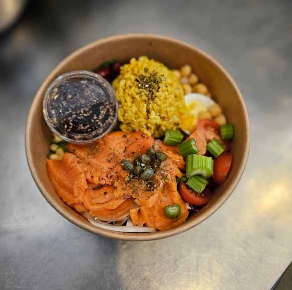 훈제연어 포케 샐러드 - 고단백 훈제연어 포케